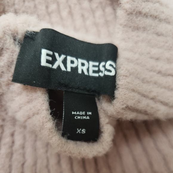 Express Womans Mock Neck Dolman Faux Wrap Hem Sweater - Picture 6 of 8